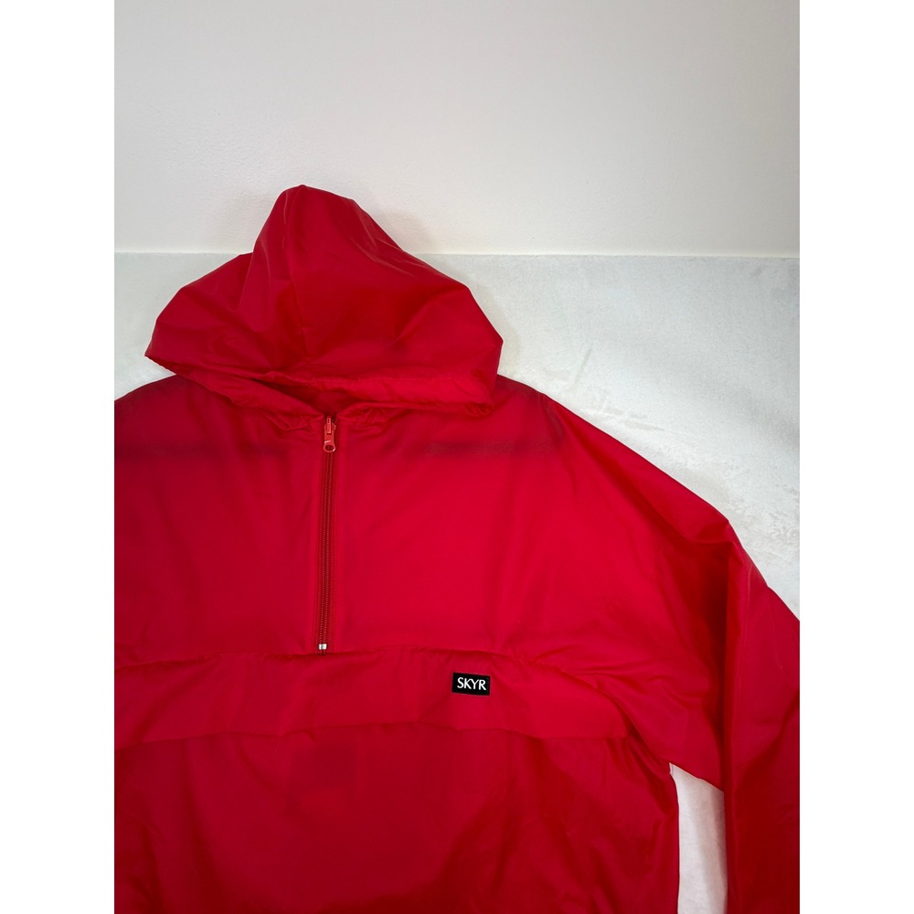 Skyr Red Packable Quarter Zip Hooded Anorak Windbreaker Jacket Mens XL Excellent